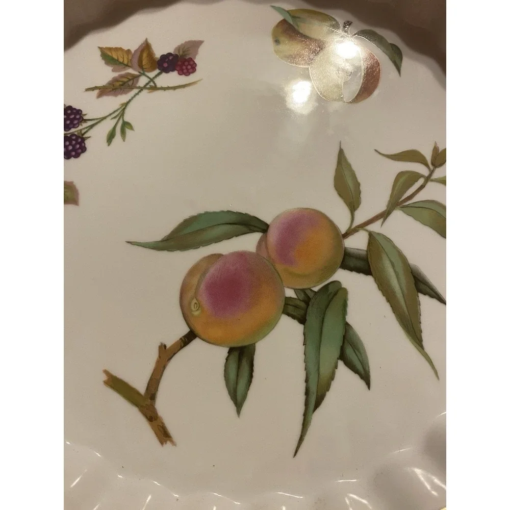 Vintage‎ Fine Porcelain Royal Worcester Evesham Pattern Flan or Tart Dish 1961